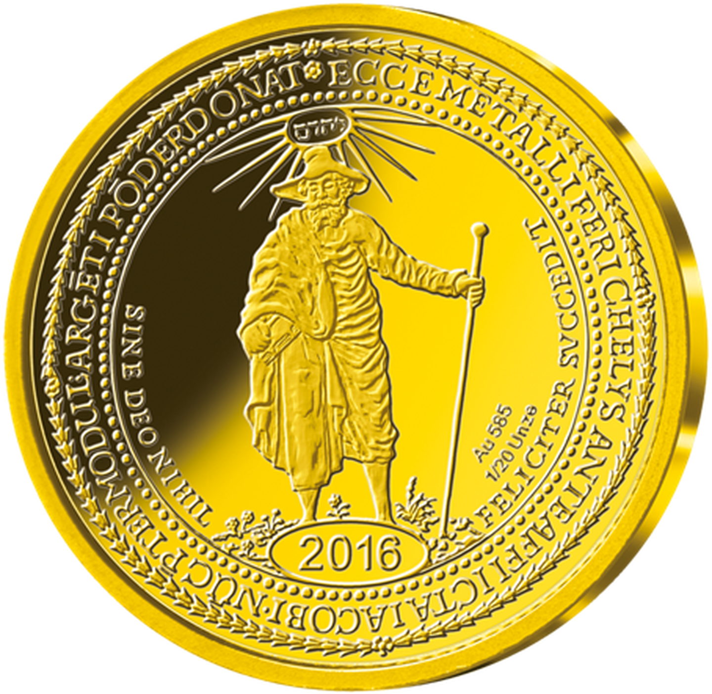 Vorderseite des Jakobslöser in Gold