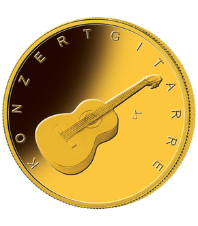 Die offizielle deutsche 50-Euro-Goldmünze 2022 "Konzertgitarre"