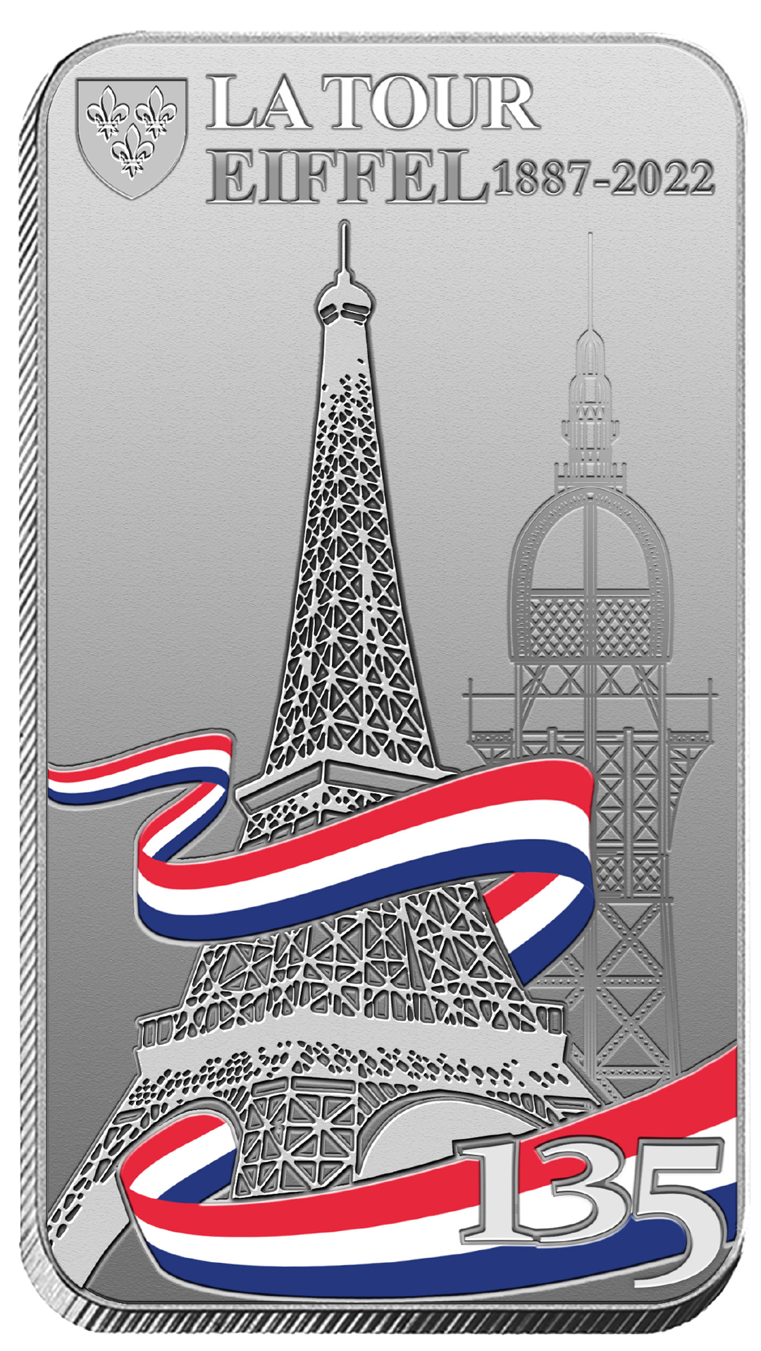 Lingot en argent colorisé «135ème anniversaire de la Tour Eiffel»