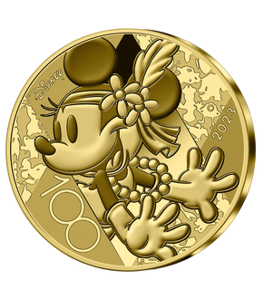 Monnaie française de 5 € en or pur « Mickey et ses amis » Disney 100 - 2023  