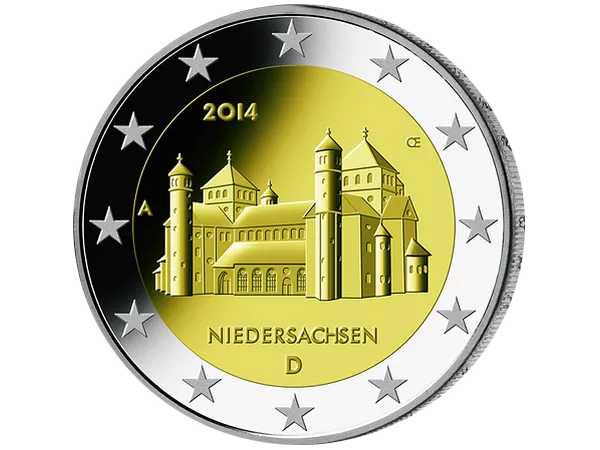 2-Euro-Münze Niedersachsen mit der Michaeliskirche aus Hildesheim