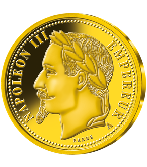 Frappe en or massif «1 Franc Napoléon III»