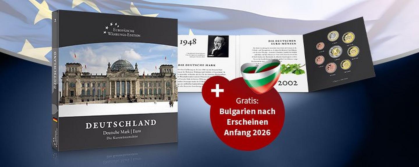 Sammlerbuch Deutsche Mark und Euro Kursmünzensätze mit Gratis Kursmünzensatz Bulgarien