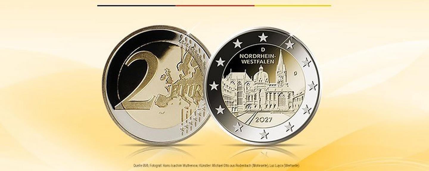 Neuigkeiten zum Ausgabeprogramm 2027 mit neuer 2-Euro-Gedenkmünze Nordrhein-Westfalen