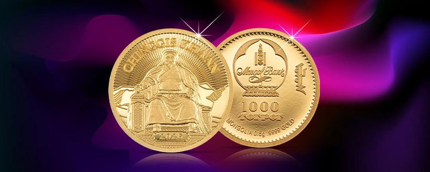 Dschingis Khan Goldmünze