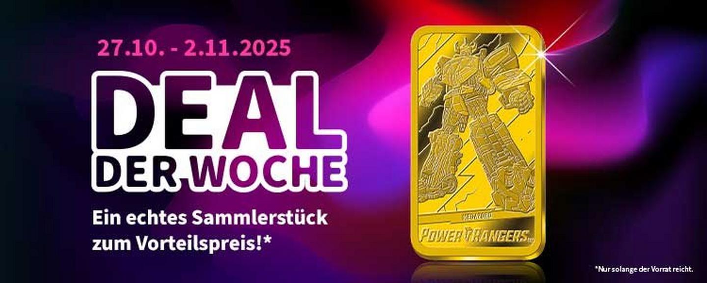 Die Macht des legendären MEGAZORD™ als Gedenkbarren aus reinstem Gold