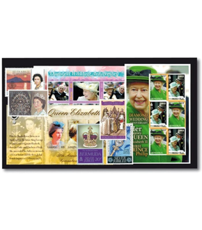 100 postfrische Briefmarken mit Queen Elisabeth II. aus aller Welt