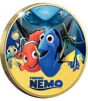 Frappe officielle colorisée & dorée à l'or pur «Disney - Pixar: Le Monde de Nemo»