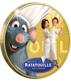 Frappe officielle colorisée & dorée à l'or pur «Disney - Pixar: Ratatouille»