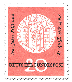Briefmarke 1000 Jahre Stift und Stadt Aschaffenburg, Michel-Nr. 255, postfrisch