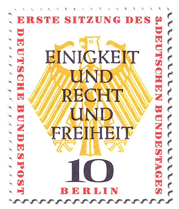 Briefmarken Berlin Erste Sitzung des dritten Deutschen Bundestages