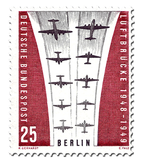 Briefmarke 10. Jahrestag der Beendigung der Berlin-Blockade, Mi.-Nr. 188
