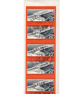 Briefmarken-Fünferstreifen „125 Jahre Deutsche Eisenbahnen"