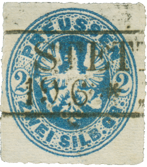 Briefmarke mit Adleraufdruck aus Preußen