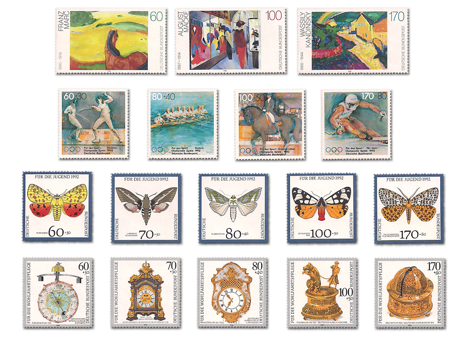 Briefmarken Jahrgang Deutschland 1992 postfrisch oder gestempelt borek.de