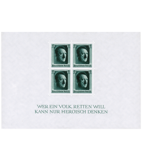 Briefmarkenblock Deutsches Reich "48. Geburtstag von Adolf Hitler"