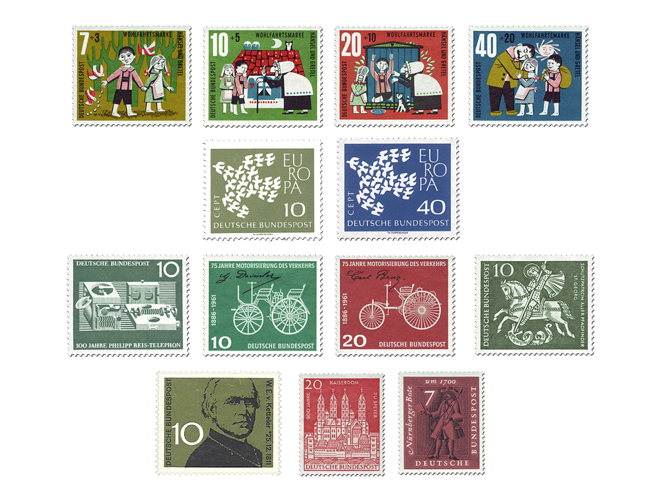 Briefmarken Jahrgangssatz Deutschland 1961