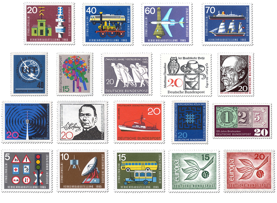 Briefmarken Jahrgangssatz Deutschland 1965