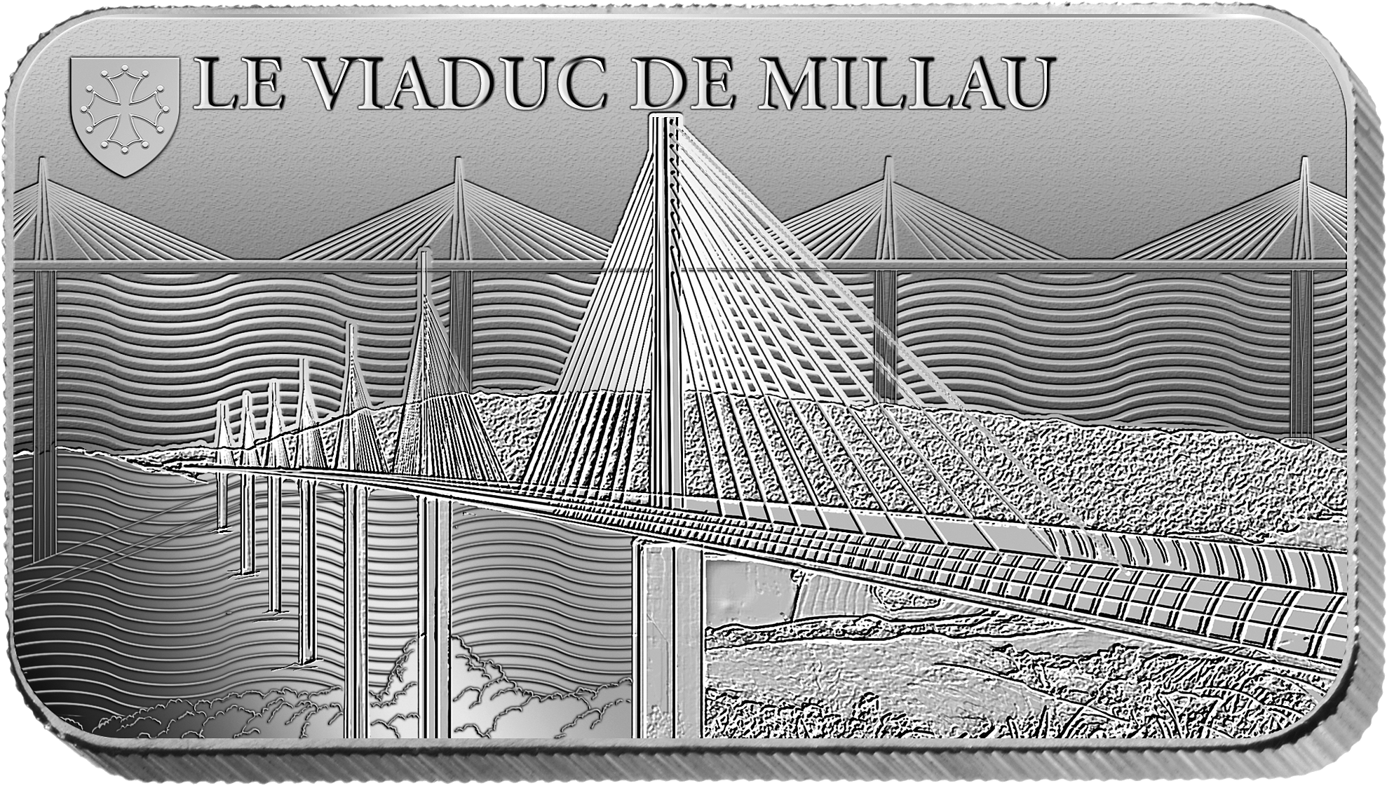 Lingot du patrimoine en argent pur «Le Viaduc de Millau»