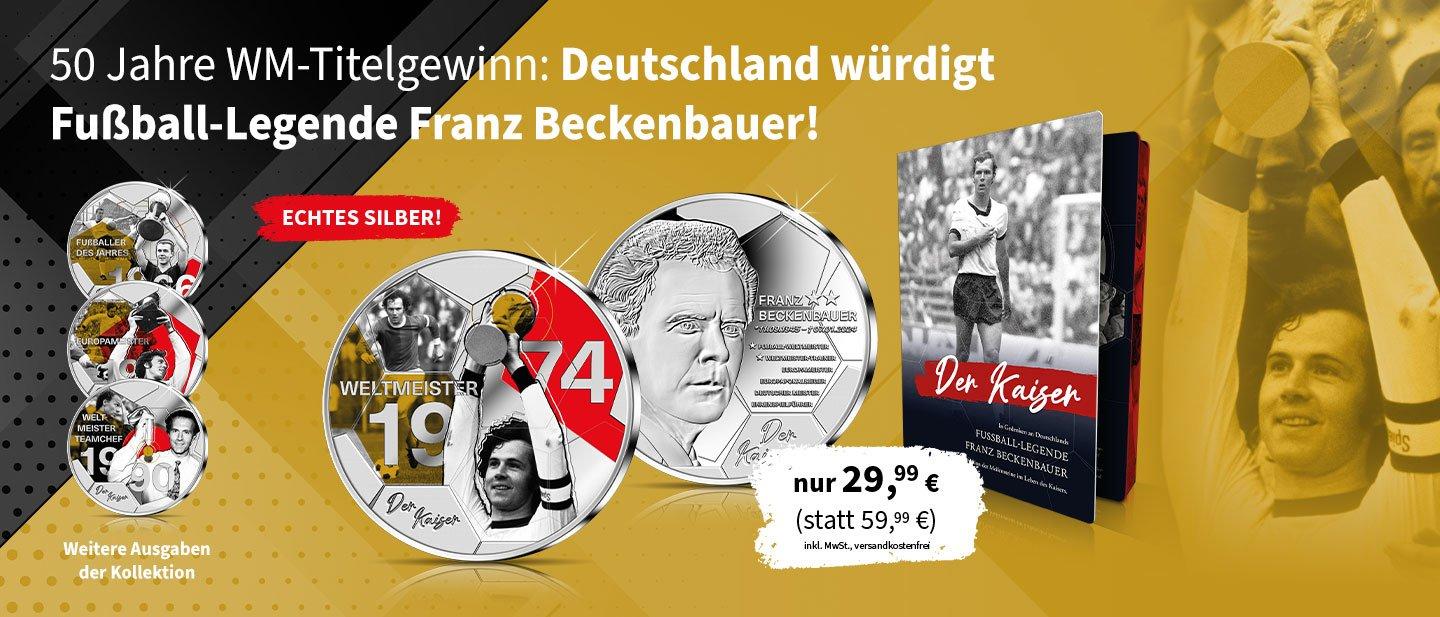 50 Jahre WM-Titelgewinn Beckenbauer Silberprägungen
