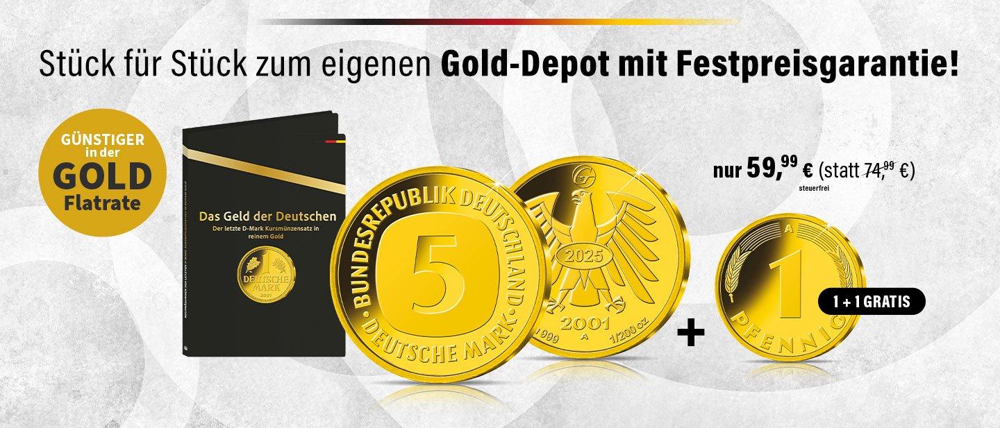 Neuprägungen D-Mark Kursmünzen in Gold