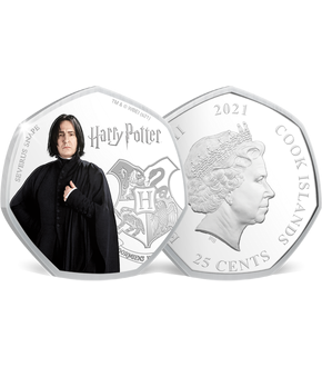 Monnaie heptagonale colorisée & argentée à l’argent pur «Harry Potter - Severus Snape»