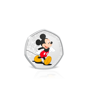Set de 6 frappes argentées colorisées «Mickey au fil du temps»