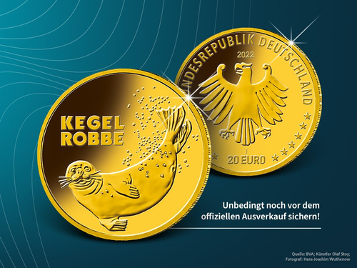 20-Euro-Gold-Gedenkmünze 2022 Kegelrobbe