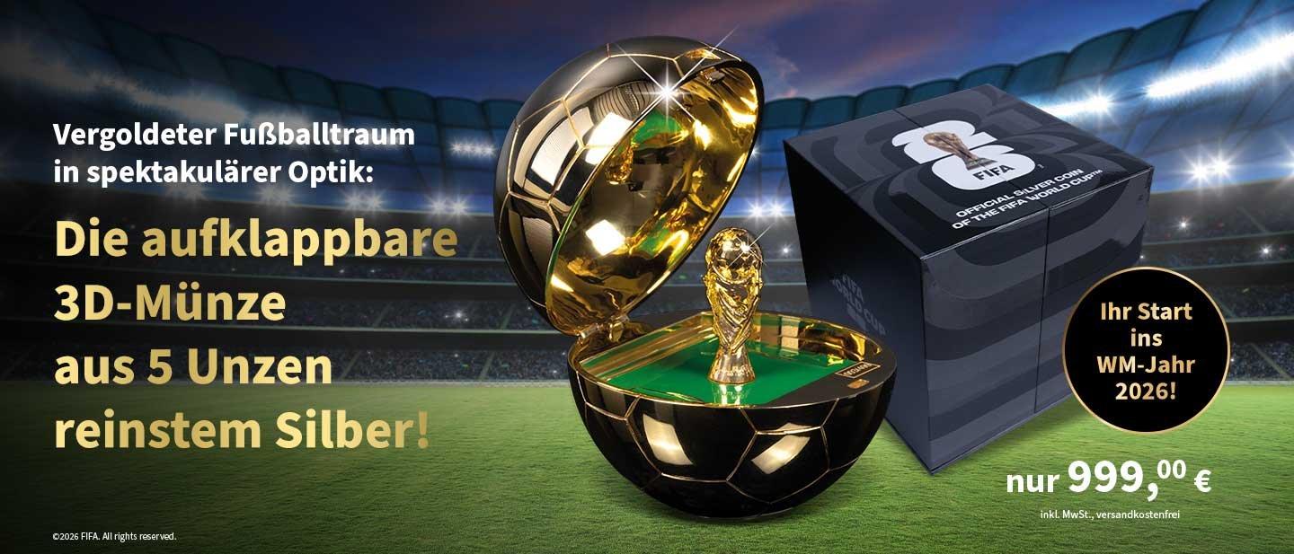 Aufklappbare Fußball-Münze zur FIFA WM 2026™!