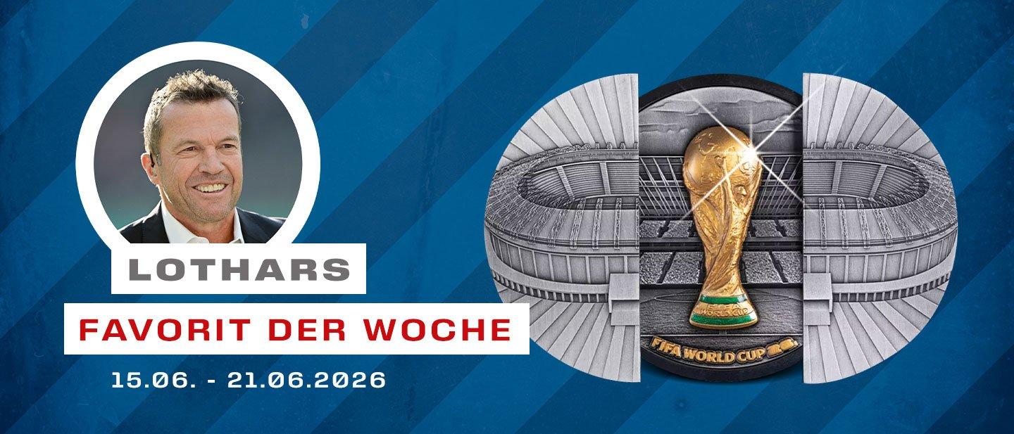 Offizielle Schiebetür-Silbermünze zur FIFA WM 2026™