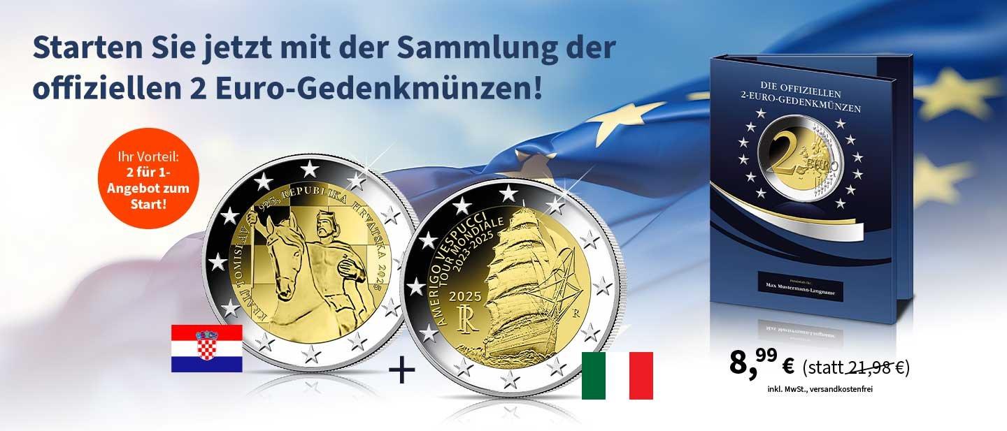 Die offiziellen 2 Euro-Gedenkmünzen Europas