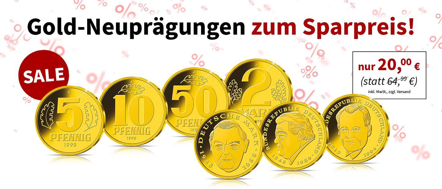 Gold-Neuprägungen zum Sparpreis: D-Mark und Mark der DDR