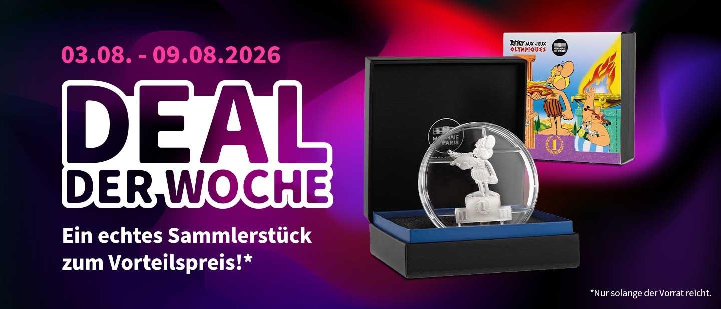 Frankreichs 10 Euro-Shape-Silbermünze "Asterix bei den Olympischen Spielen"