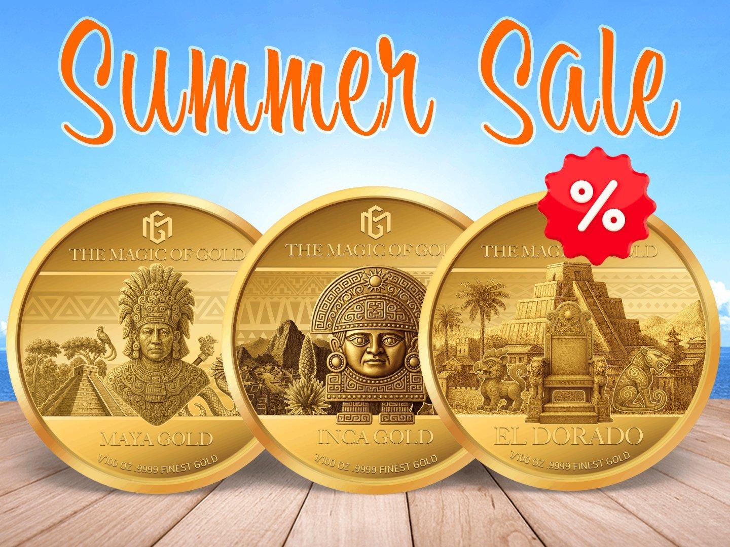 Summer Sale - 3er-Set Kleingold-Münzen "Goldenes Lateinamerika"