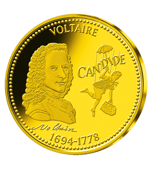 Frappe en or pur Nos Grands Hommes : « Voltaire 1694 - 1778 »