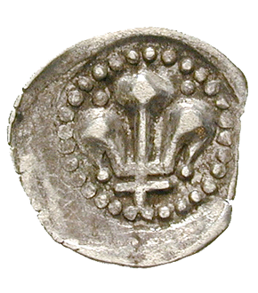 Monnaie ancienne uniface en argent "Pfennig au lis de Strasbourg"
