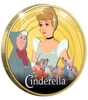 Set de frappes dorées à l'or pur Classiques Disney «Cendrillon, Blanche-Neige et La Petite Sirène»
