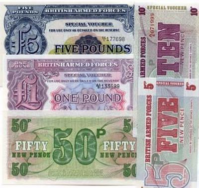 Satz von 5 gemischten Banknoten