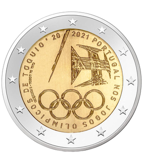 Monnaie commémorative de 2 € « Jeux Olympiques de Tokyo » Portugal 2021 