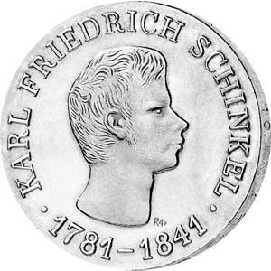 Silbermünze mit Karl Friedrich Schinkel
