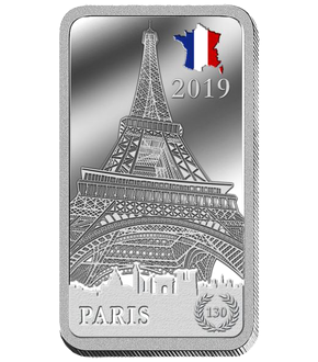 La monnaie-lingot en argent pur « Tour Eiffel » 
