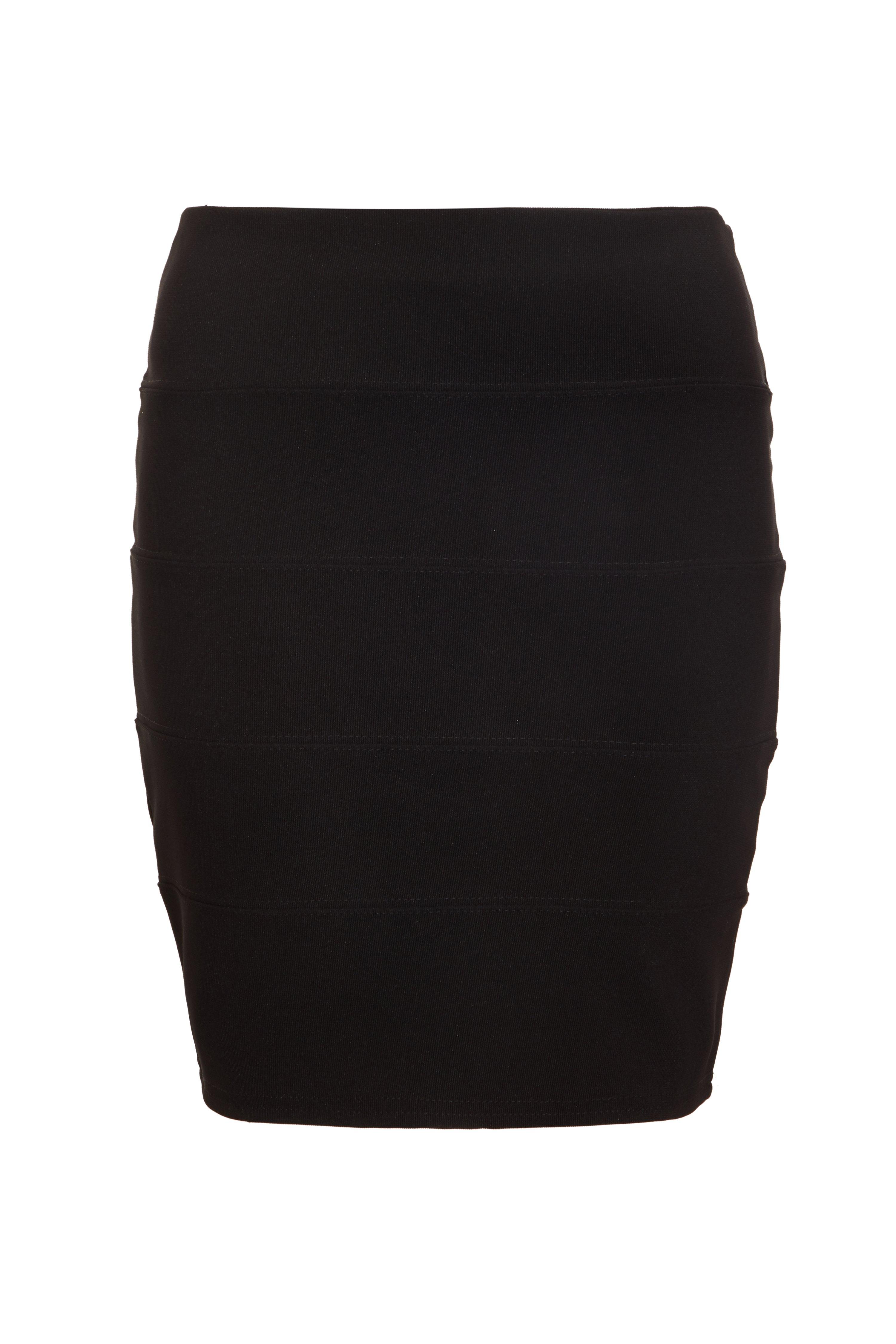 Black Ribbed Bodycon Skirt - Quiz Clothing