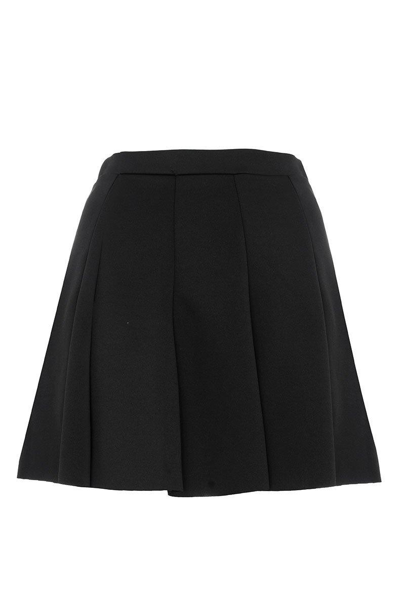 Black Panel Skater Skirt - Quiz Clothing