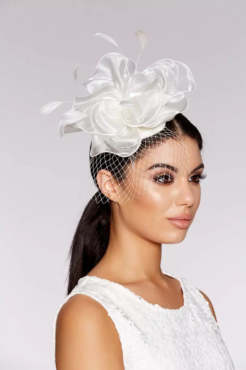 Cream Flower Net Fascinator QUIZ Clothing