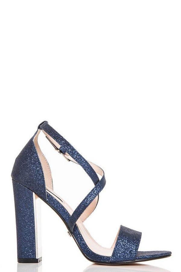 navy sparkly sandals