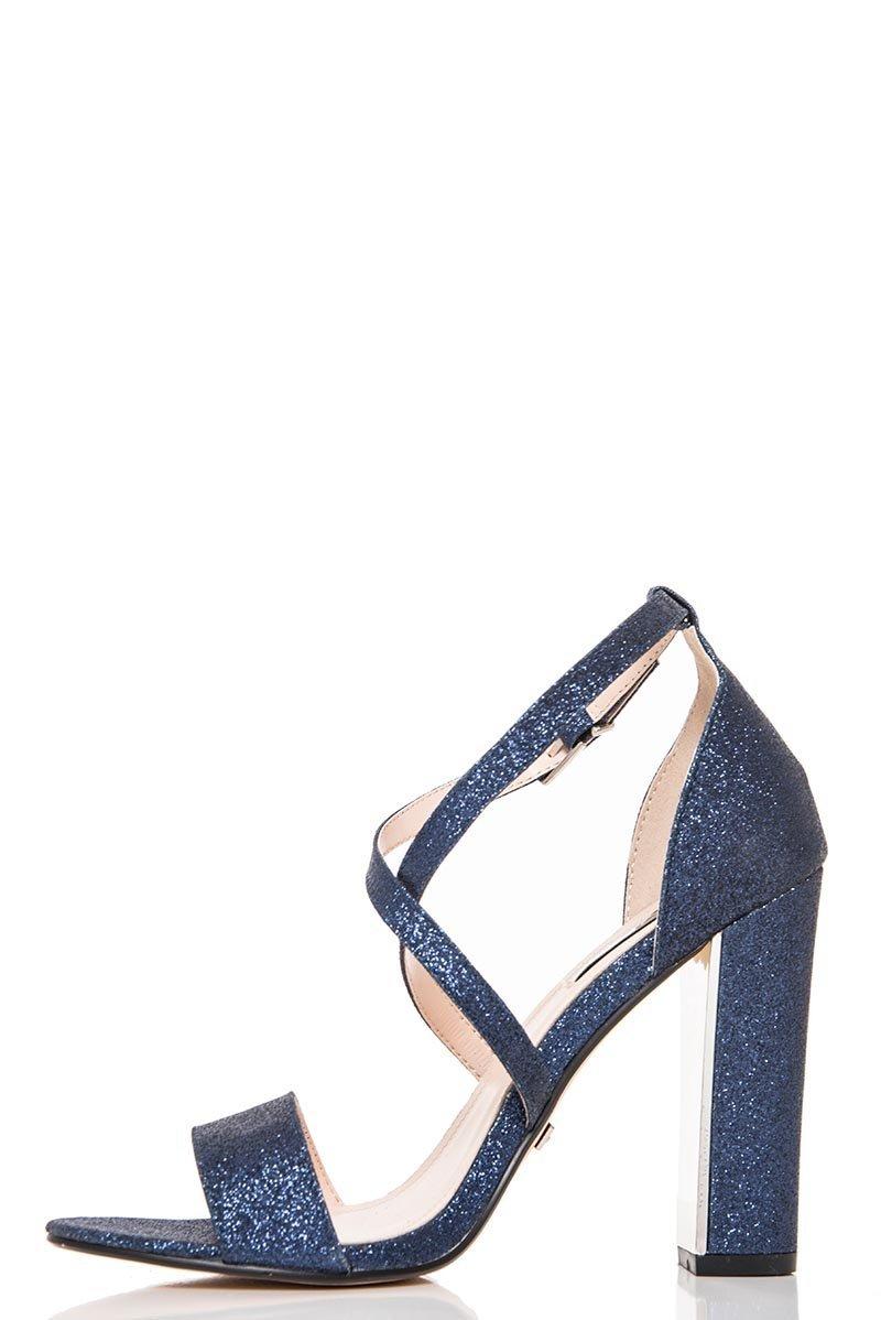 navy sparkly sandals