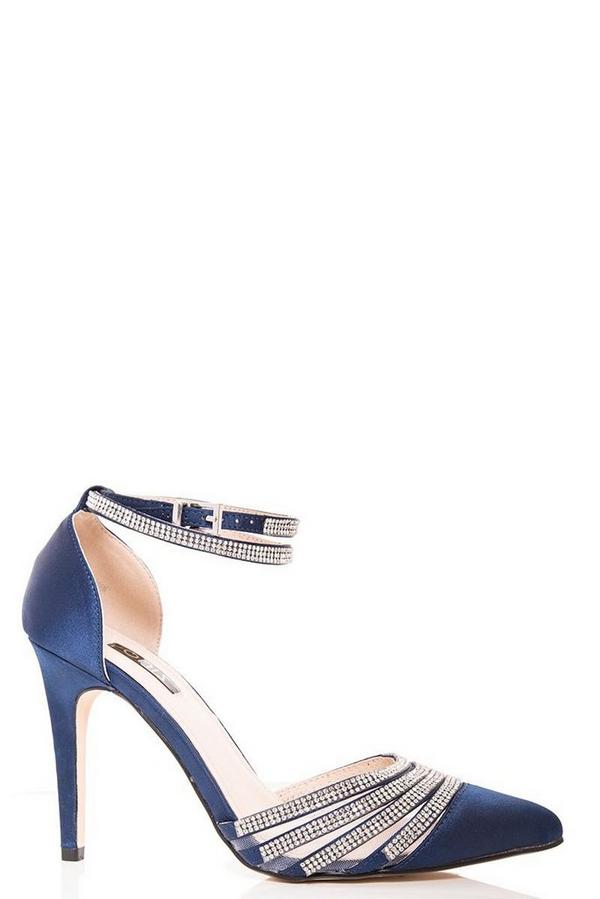 navy and diamante shoes