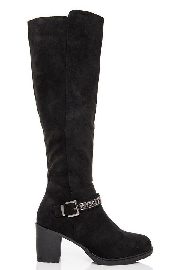 black diamante biker boots
