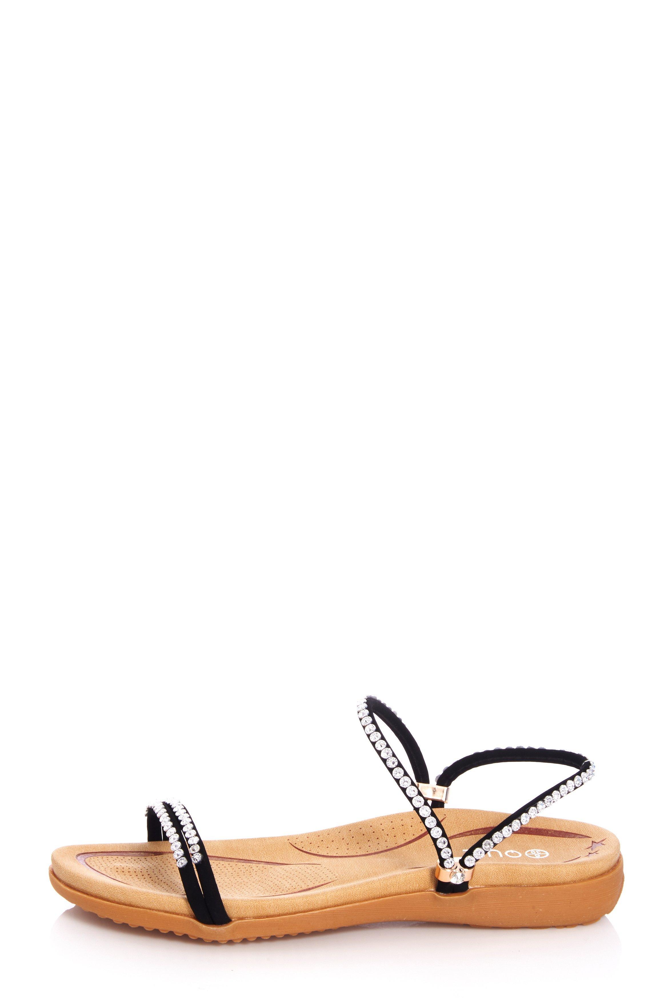 black flat sandals with strap