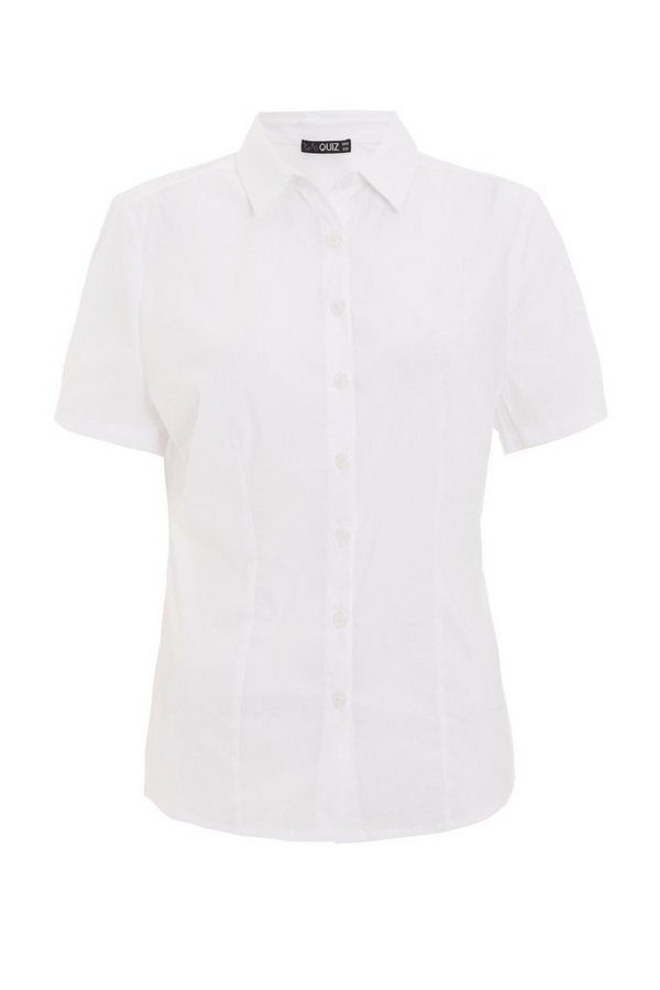 White Button Short Sleeve Shirt